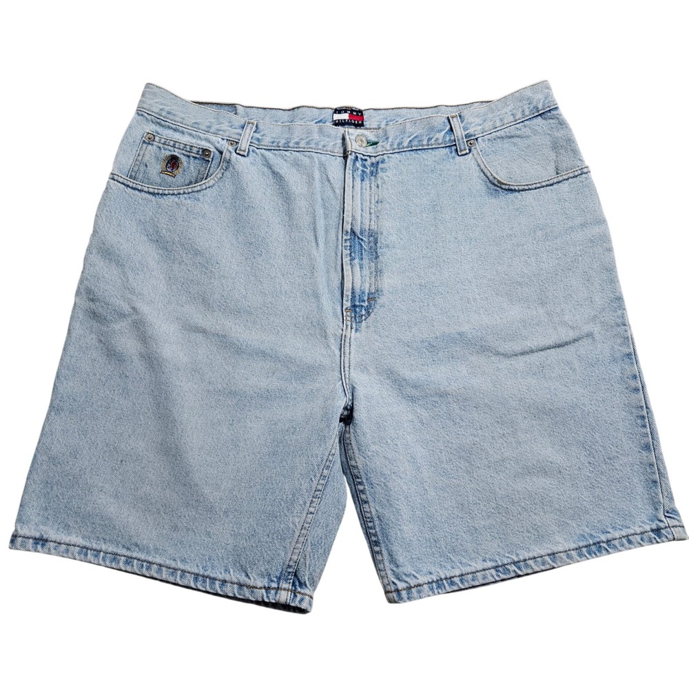 Tommy Hilfiger Denim Shorts Mens 42 Light Blue Vintage 90s Made in USA Relaxed